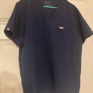 Men’s navy Figs scrub top - large
